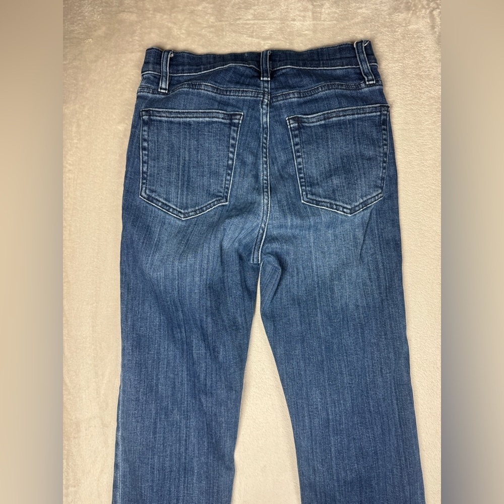 Frame Le High Straight Cropped Thunderstorm Zip Fly Denim Blue Jeans Size 27 - Picture 12 of 16